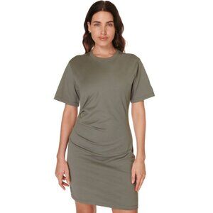 Sweaty Betty Olive Easy Ruched T-shirt Dress - SZ 6 - NWT